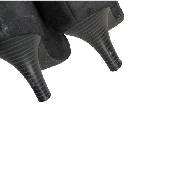 TOMMY HILFIGER Black Faux Suede Pull On Ankle Boots Heel  10 - Picture 6 of 12